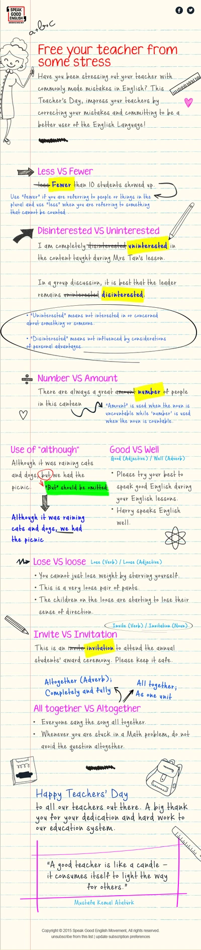 Speak Good English Newsletter September 2015